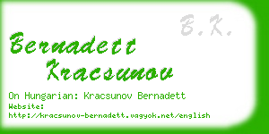 bernadett kracsunov business card